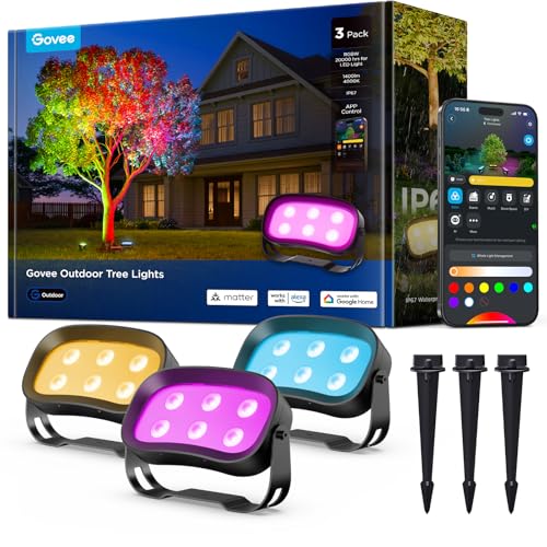 Smart Led Garden - 3-Pack RGBWIC Smart Outdoor Uplights, 66