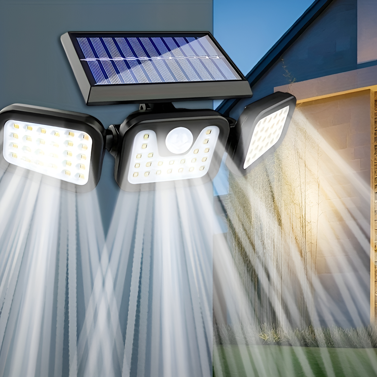 Smart Garden Solar Lights - Solar LED Wall Light |Three-head Outdoor