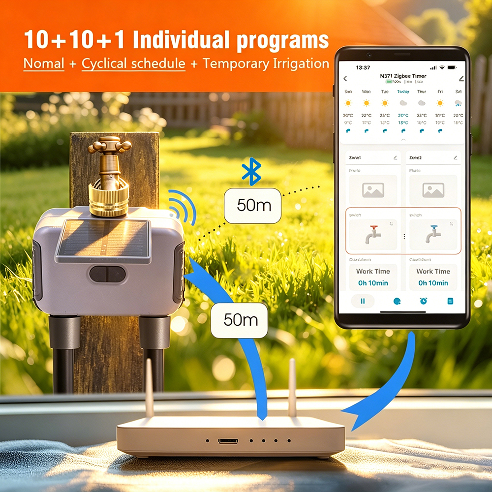 Tuay Smart Solar 2-Zone Wateri - Smart Garden Lock 评论和价格
