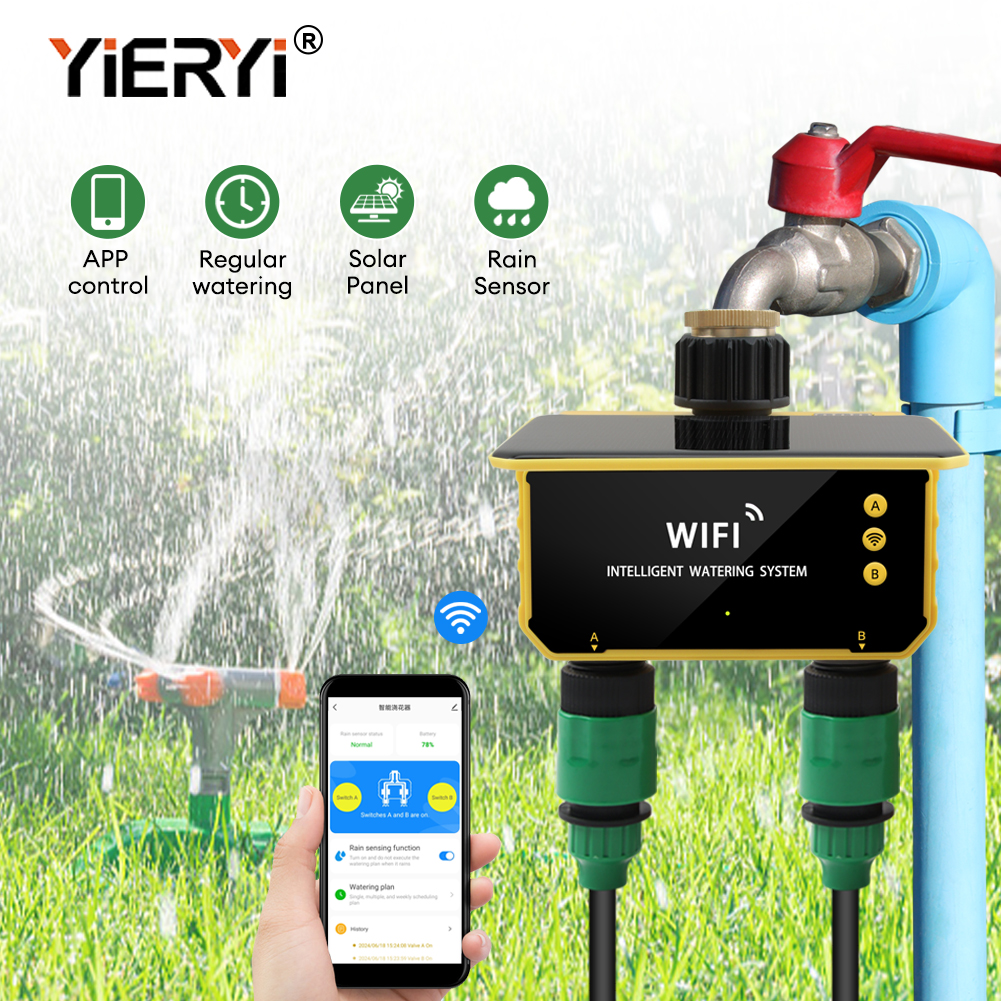 Yieryi 1-Way/2-Way WIFI Solar  - Smart Garden Watering Can 评论和价格