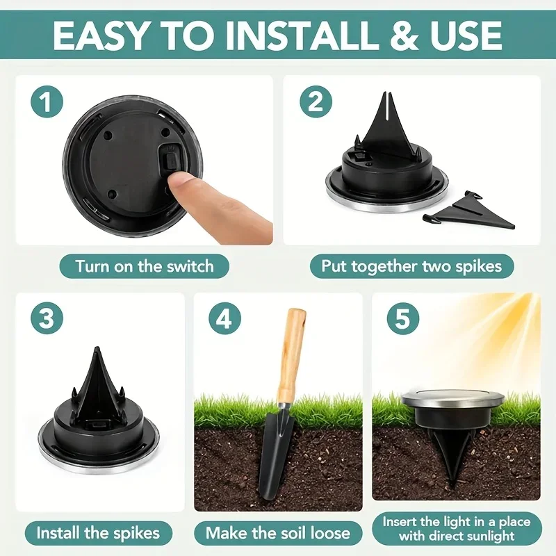 8 Pack Mini Solar Ground Light - Smart Garden Solar Lights 评论和价格