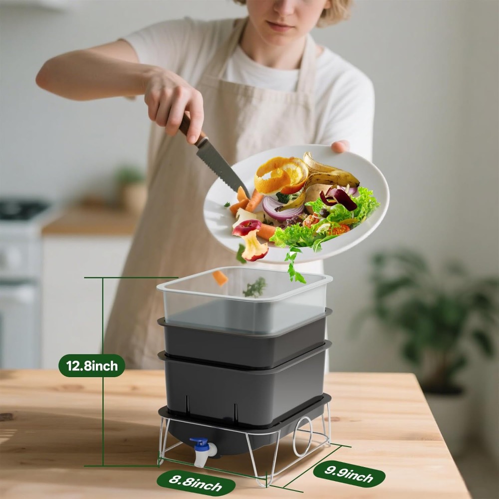 3-Tray 15L Worm Farm Compostin - Composting Kit Indoor 评论和价格