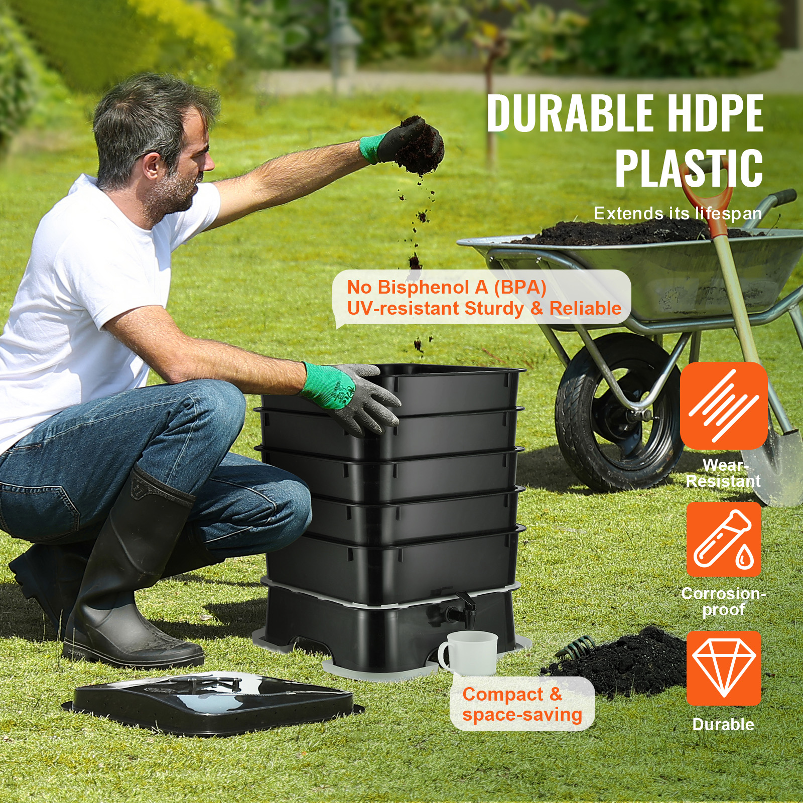 5-Tray Worm Composter Compost  - Composting Kit Indoor 评论和价格