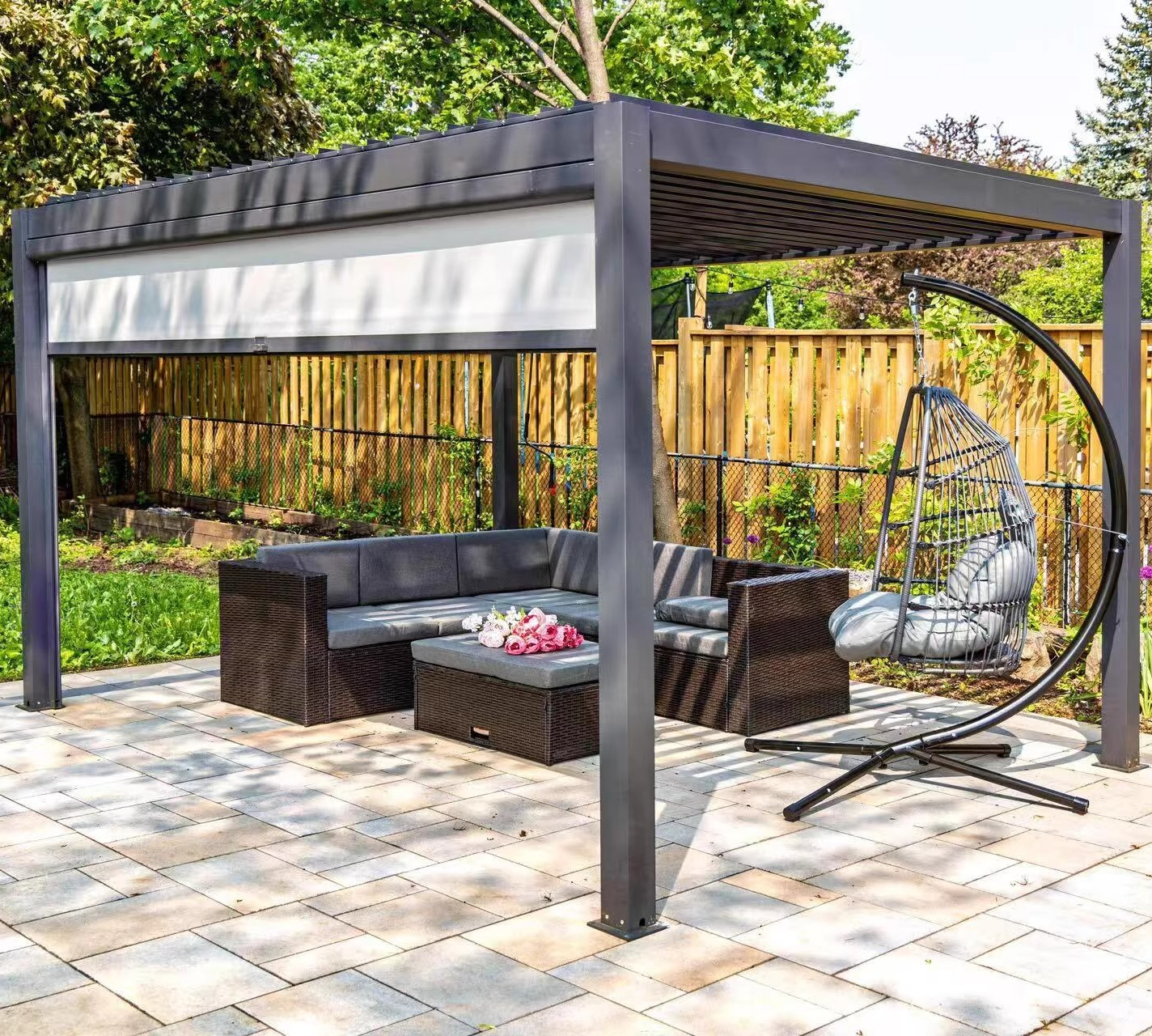 Aluminum Venetian Pergola,Elec - Smart Garden Electric Pergola 评论和价格