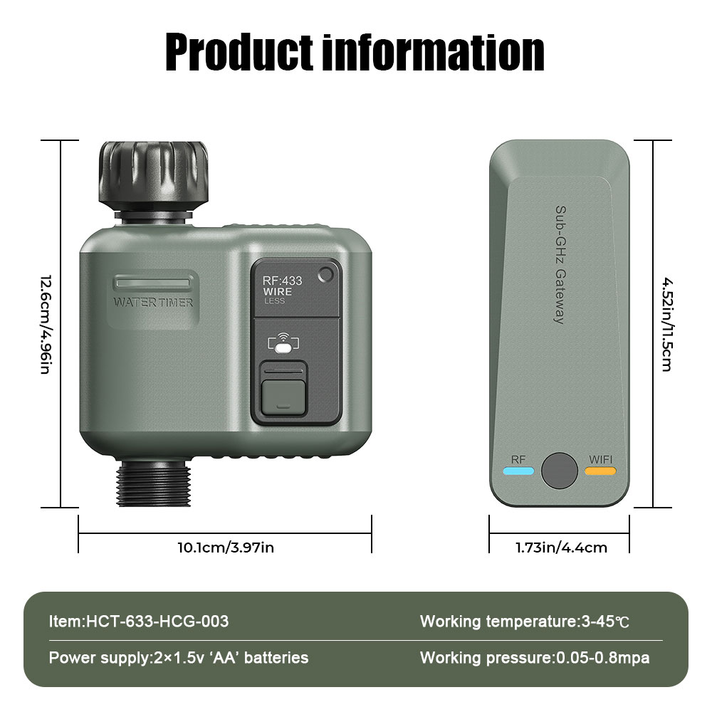 Tuya RF433 Wireless Intelligen - Smart Garden Watering Can 评论和价格