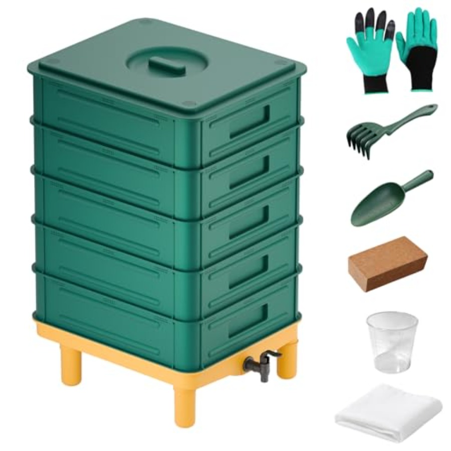5-Layer Worm Compost Bin 85L W - Composting Kit Indoor 评论和价格