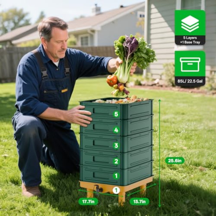 5-Layer Worm Compost Bin 85L W - Composting Kit Indoor 评论和价格