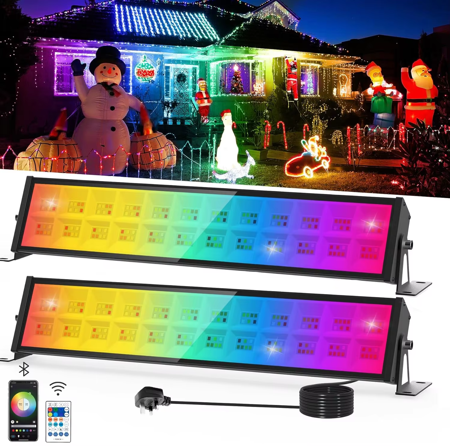 72W RGB LED Floodlight Bar Wit - Smart Garden Uk 评论和价格