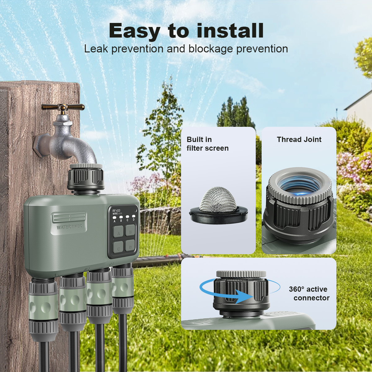 4 Outlet Programmable Water Ti - Smart Garden Monitor 评论和价格