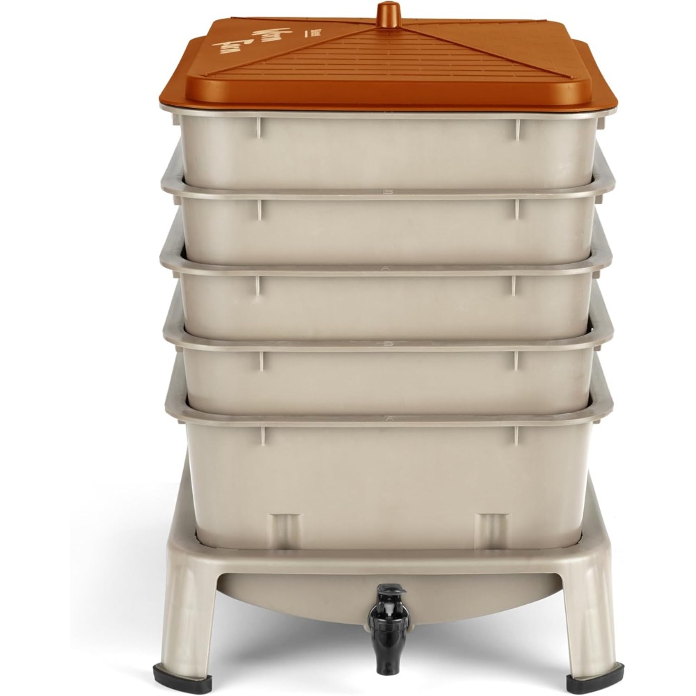 5-Tray Worm Compost Bin, 53QT  - Composting Kit Indoor 评论和价格