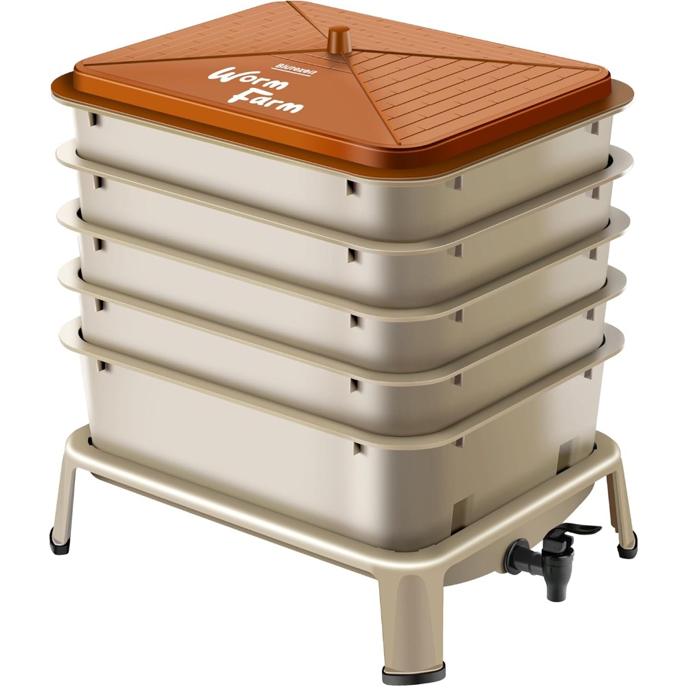 5-Tray Worm Compost Bin, 53QT  - Composting Kit Indoor 评论和价格