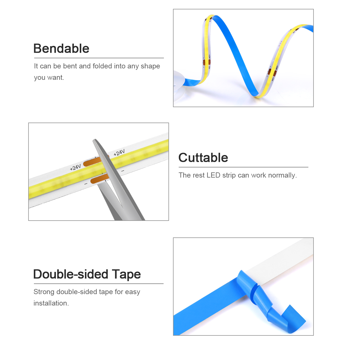 3M 5M 10M 24V COB LED Strip Li - Smart Led Garden 评论和价格