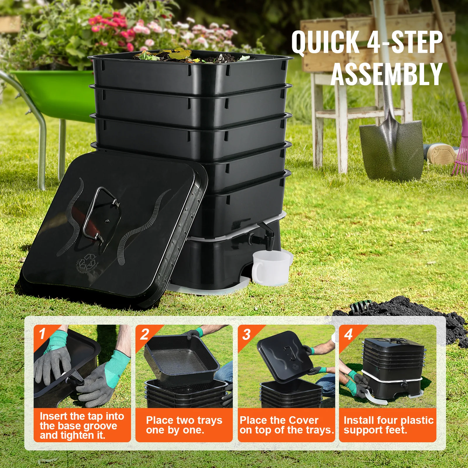 5-Tray Worm Composter Compost  - Composting Kit Indoor 评论和价格