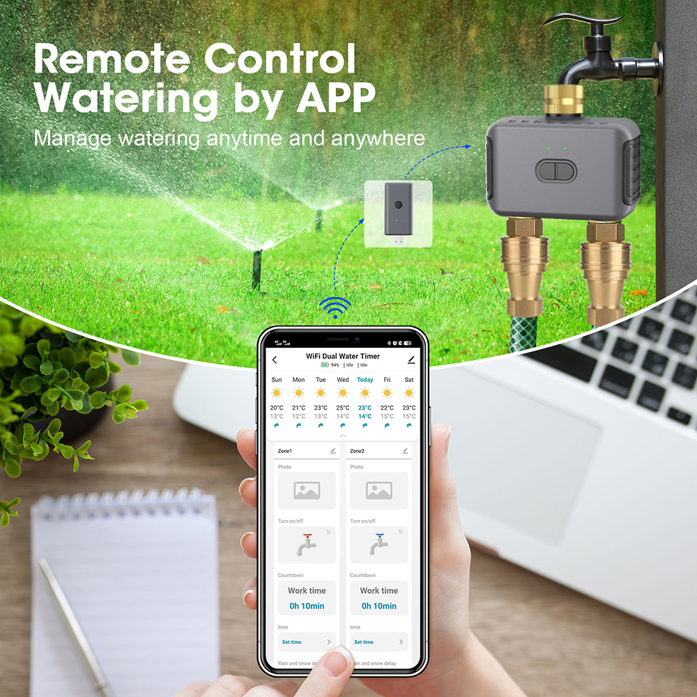 Tuya 2 Zone Watering Timer Gar - Smart Garden Irrigation System 评论和价格