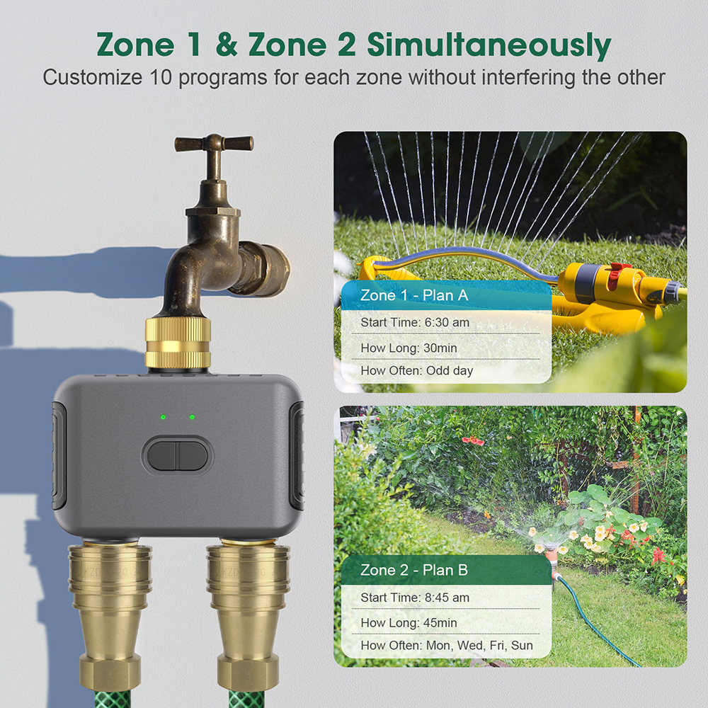 Tuya 2 Zone Watering Timer Gar - Smart Garden Irrigation System 评论和价格